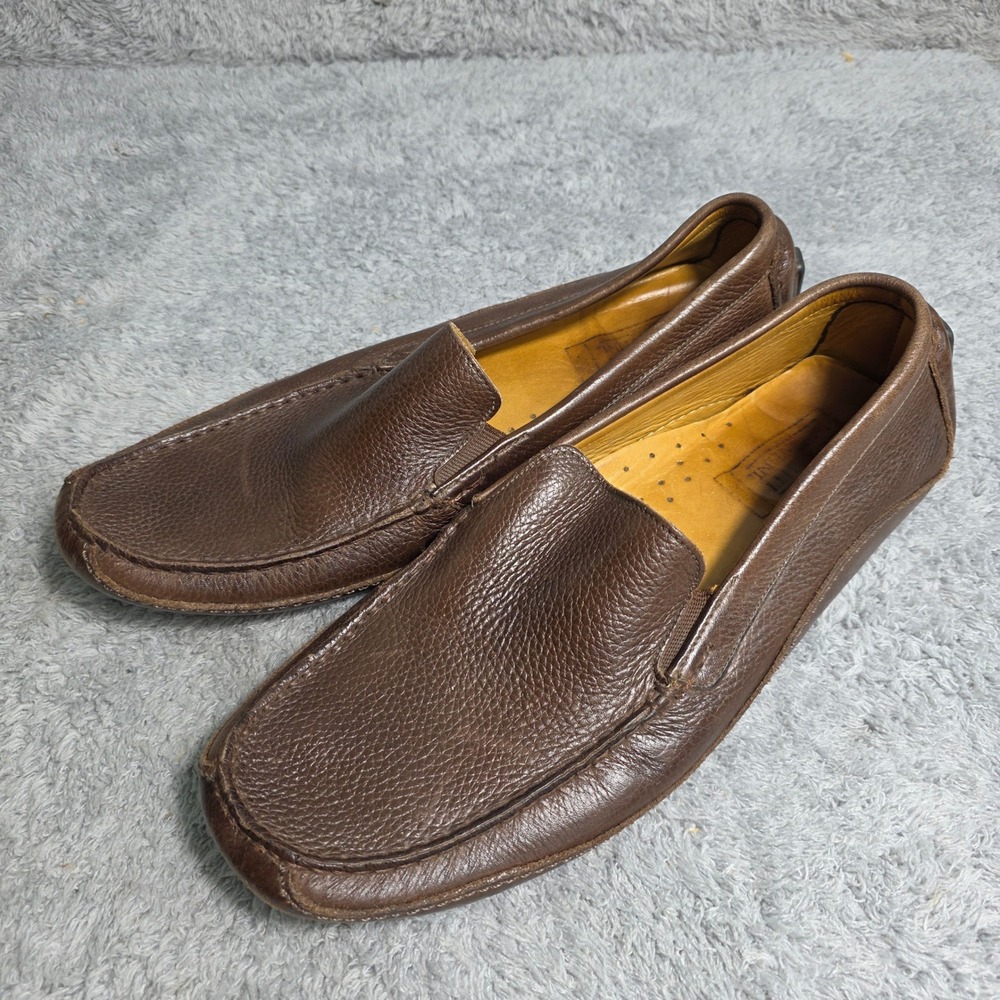 Mercanti Fiorentini Driving‎ Loafers Moccasins Brown Pebbled Leather Mens 11.5 M